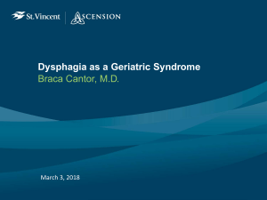 Dysphagia as a Geriatric Sydrome - Braca Cantor