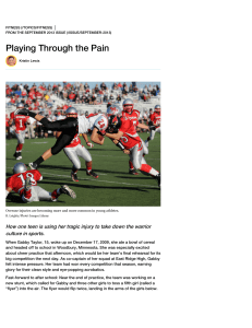 Playing Through the Pain Article