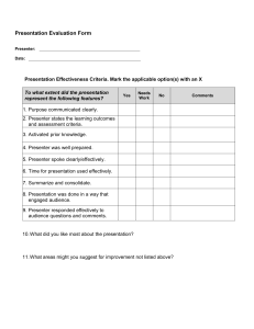 Formal Presentation Evaluation Form