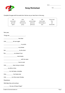 Song worksheet Next Year Baby (be going to)