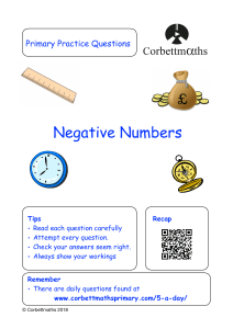 negative-numbers review questions-pdf