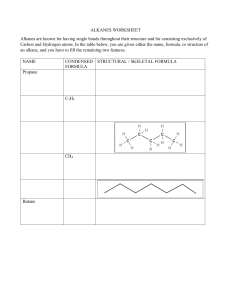 Alkanes: Naming and Structure