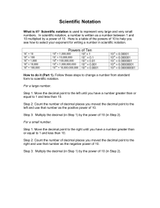 Scientific Notation Course Notes - For Science Class