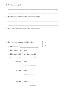 What is an isotope worksheet