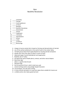 Vocabulary Quiz Neollithic 