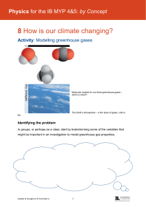 Activity- Modelling greenhouse gases