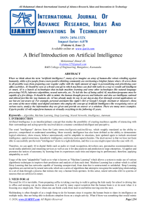 Artificial Intelligence Research Paper