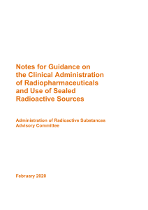 ARSAC Guidance Administration of Radiopharmaceuticals 2020