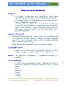 Fundamentals of Management Chapter 1 and 2 Handouts