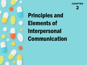 Principles of Interpersonal Communication