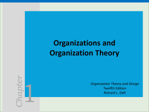 1장.Organizations and Organization Theory