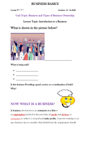 Introduction to business handout