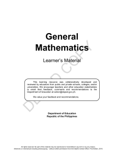 General Mathematics Learners Material 