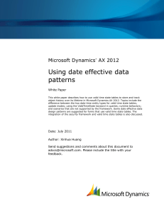 Using Date Effective Patterns AX2012