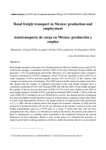 Road freight transport in Mexico: production and employment 