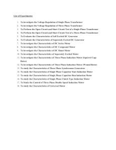List of Experiments of Electrical machine