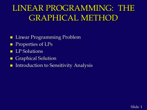 LINEAR PROGRAMMING  (THE GRAPHICAL METHOD)