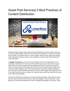 Guest Post Services| 5 Best Practices of Content Distribution