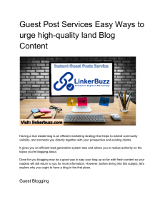 Guest Post Services Easy Ways to urge high-quality land Blog Content