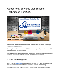 Guest Post Services List Building Techniques For 2020
