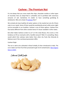 Cashew - The Premium Nut - Haryali Organics