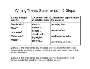 Thesis statement in 3 steps