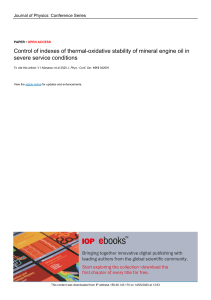 Control of indexes of thermal-oxidative stability  (1)
