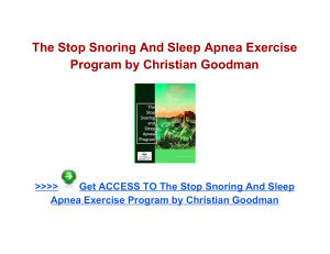 The Stop Snoring And Sleep Apnea Exercise Program Christian Goodman