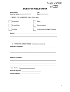 Sample Student Counseling Form