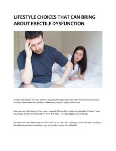 LIFESTYLE CHOICES THAT CAN BRING ABOUT ERECTILE DYSFUNCTION