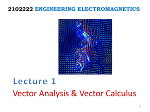 lecture 01 - vector analysis