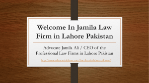 Competent Law Firm in Lahore Pakistan For Lawsuit Services (2021)