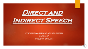 Direct and Indirect Speech part 1