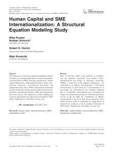 Human Capital and SME Internationalization: A Structural Equation Modeling Study