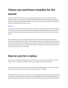 Tattoo care and home remedies for the wound
