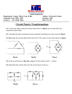 Fundamental of electric circuits - Circuits sheet 3 - Faculty of Engineering - MTI University