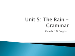 Unit 5 - The Rain - Grammar