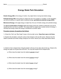 STEM phet energy skate park questions