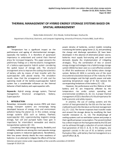 THERMAL MANAGEMENT OF HYBRID ENERGY STORAGE SYSTEMS BASED ON SPATIAL ARRANGEMENT
