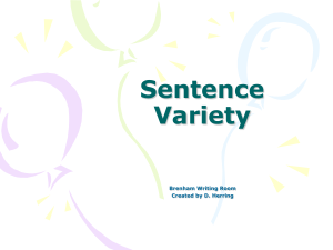 Sentence Variety WR