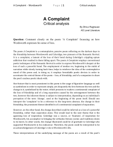 A Complaint - Analysis