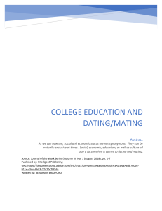 College Education and Dating Mating by Benjamin Brasford