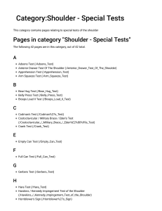 Category Shoulder - Special Tests - Physiopedia