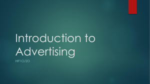 Introduction to Advertising- HIF 1O