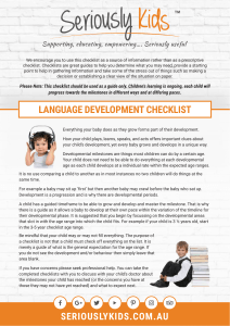 Seriously Kids Language Development Checklist