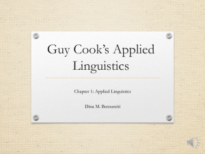 Applied Linguistics Chapter 1- Lecture 1 and 2
