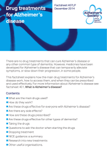 factsheet drug treatments for alzheimers disease
