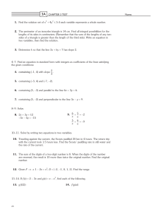 Alg 2 CHAPTER 3A TEST