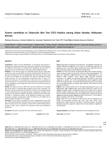 Factors contribute to Tuberculin Skin Test (TST) Positive among Urban Islander, Malaysian Borneo