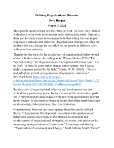 Defining Organizational Behavior